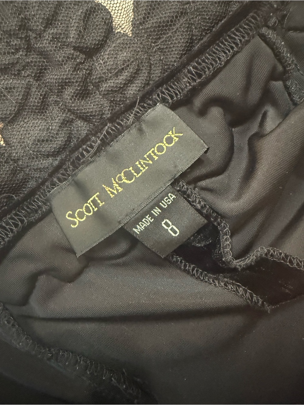 Vintage 90s Scott McClintock Velvet Lace-Back Maxi Dress - Picture 9 of 12